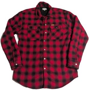 Matix Red Black Buffalo Plaid Sherpa Lined Flannel Shirt‎ Jacket Men's M